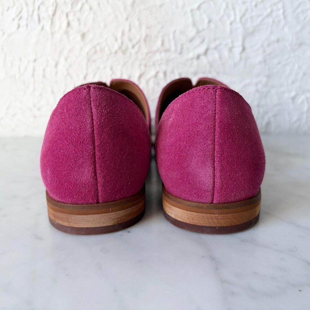 Frye & Co. Fenn Dorsay Flats Women's 9 Magenta Hot Pink Suede Shoes - Picture 5 of 8